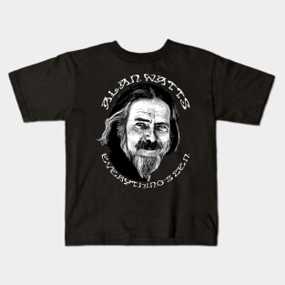 ALAN WATTS - EVERYTHING'S ZEN - Buddhism, spirituality, psychedelic, 60's, philosophy Kids T-Shirt